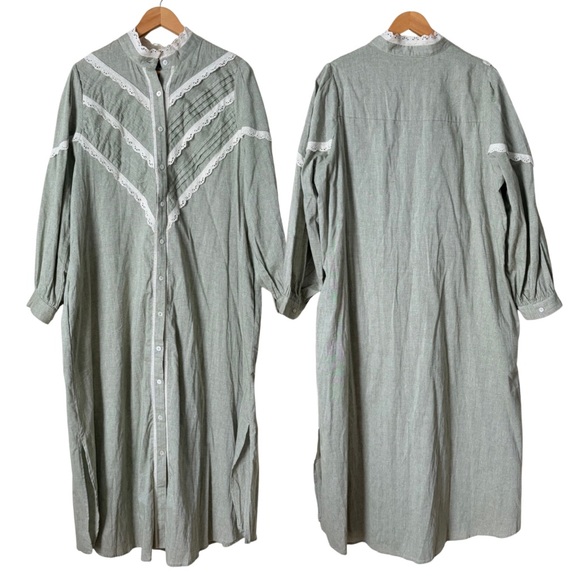 Pomander Place Tuckernuck Green Lace Detail Midi Dress, XL - Picture 2 of 12